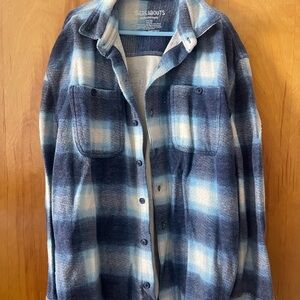 Blue Plaid Button-Up Shirt